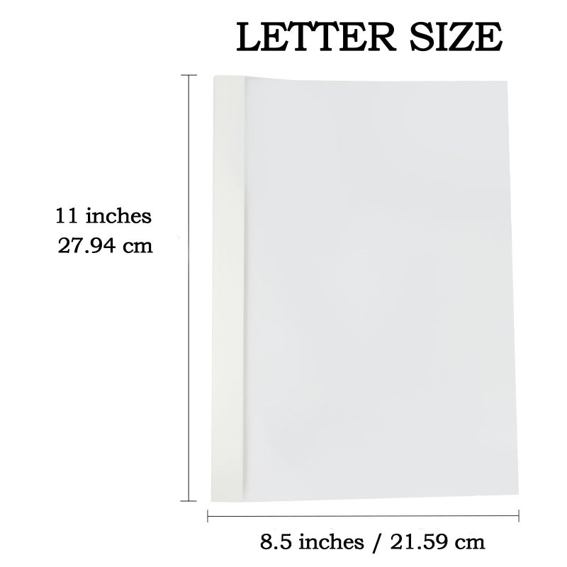 RAYSON TBC3-25-W Thermal Binding Covers, 1/8", PVC Transparent Front Cover and Glossy White Back Cover, Holds 28 Sheets, 25 Pack - Image 2